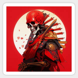 Red Skull Warrior Sticker